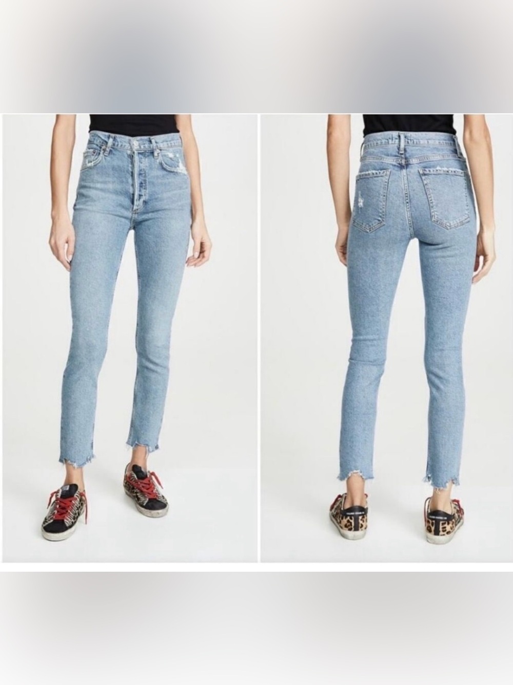 AGOLDE Nico High Rise Slim Distressed Button Fly Jeans Size 26